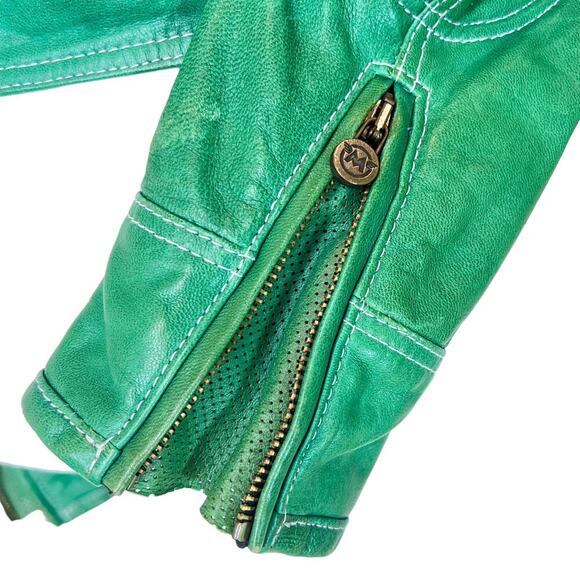 COPY - Matchless Biker Leather Jacket in British Green Size XS (44) - Picture 8 of 11